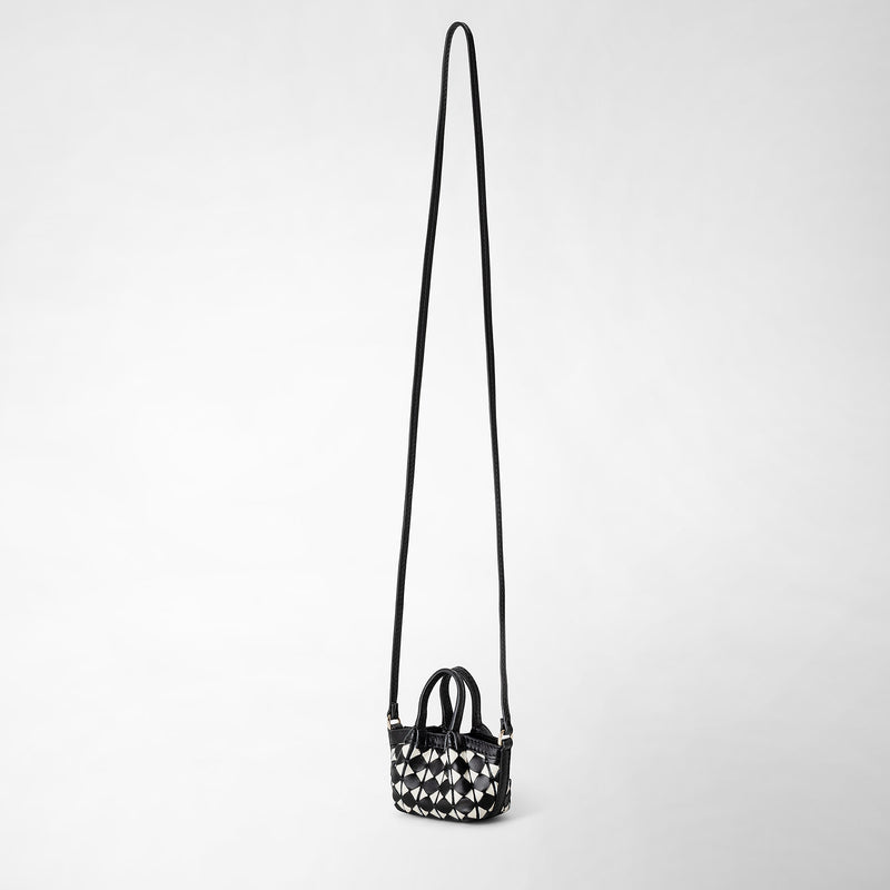 Serapian Borsa secret nano in mosaico nero-panna Super Saving Price