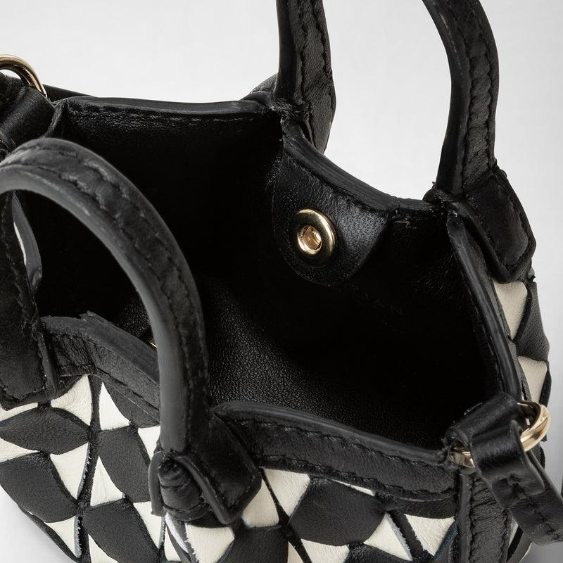 Serapian Borsa secret nano in mosaico nero-panna Super Saving Price