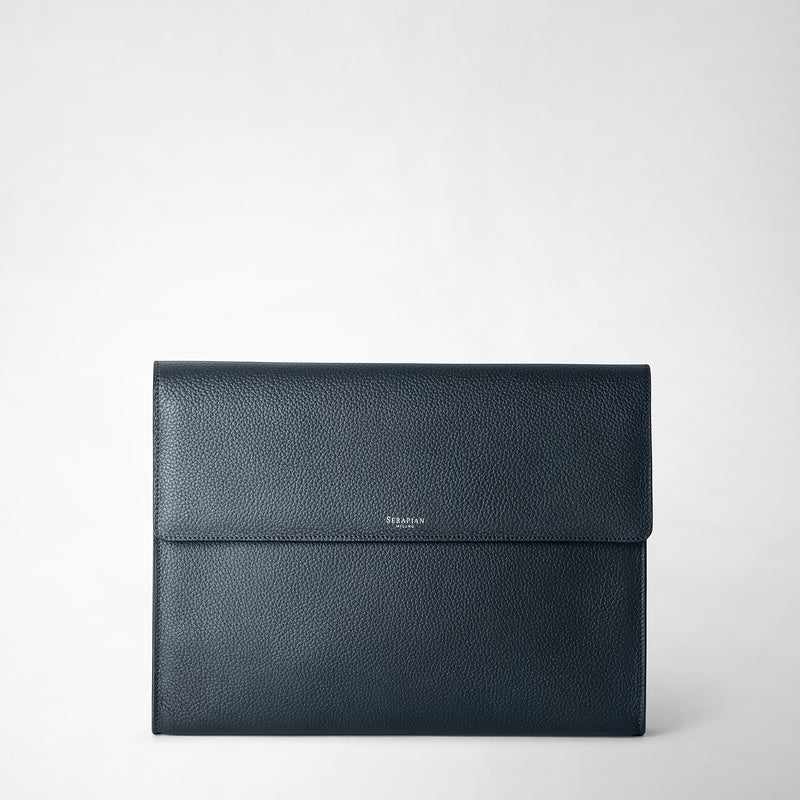 Serapian Portadocumenti con patta in pelle cachemire blu navy Promozione temporanea