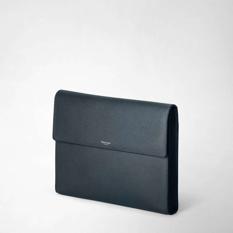 Serapian Portadocumenti con patta in pelle cachemire blu navy Promozione temporanea