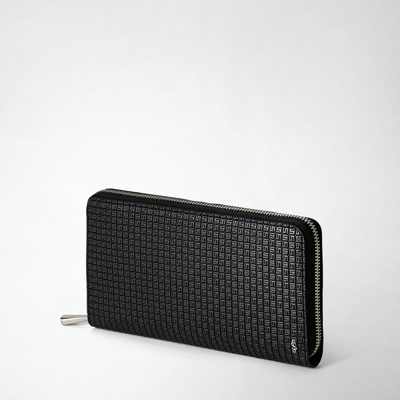 Serapian Portafoglio con zip in stepan asfalto-nero Fino al 60% di sconto