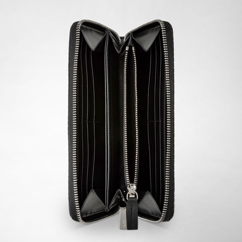 Serapian Portafoglio con zip in stepan asfalto-nero Fino al 60% di sconto
