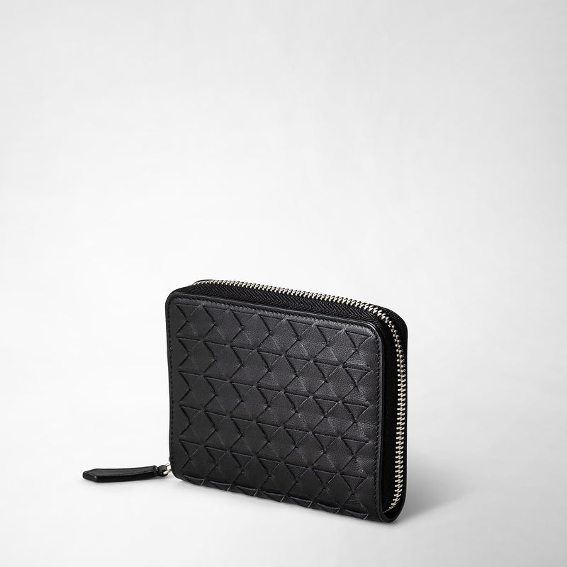 Serapian Mini zip wallet in mosaico black Fino al 65% di sconto