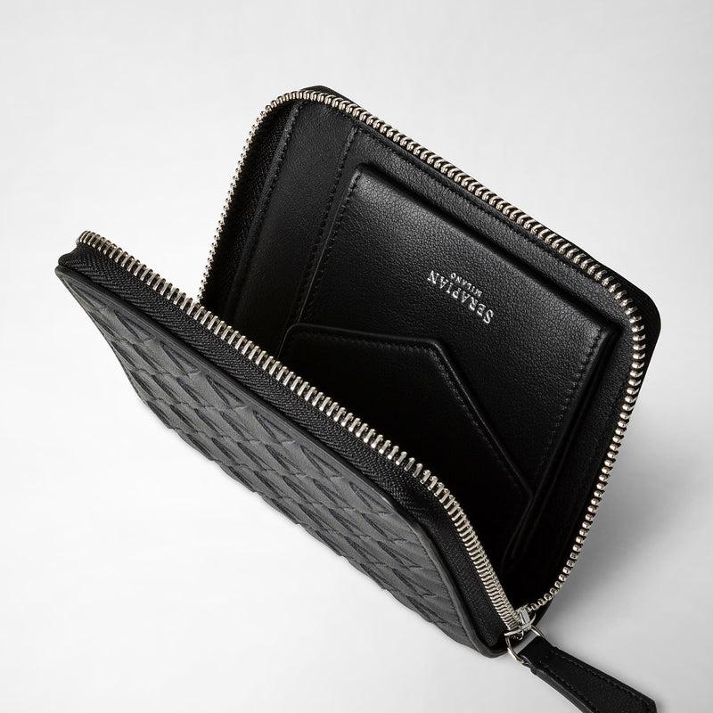 Serapian Mini zip wallet in mosaico black Fino al 65% di sconto