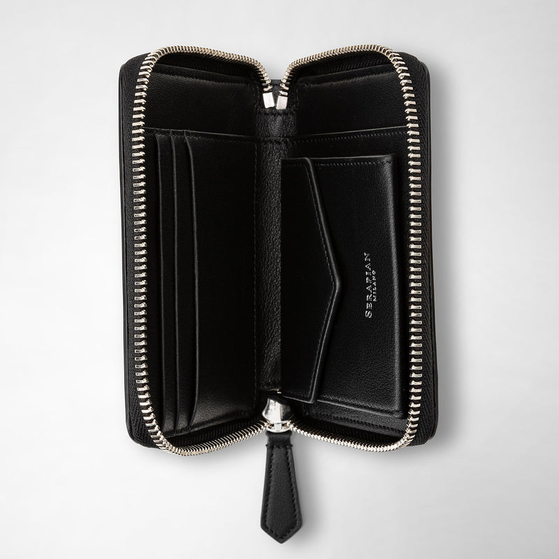 Serapian Mini zip wallet in mosaico black Fino al 65% di sconto