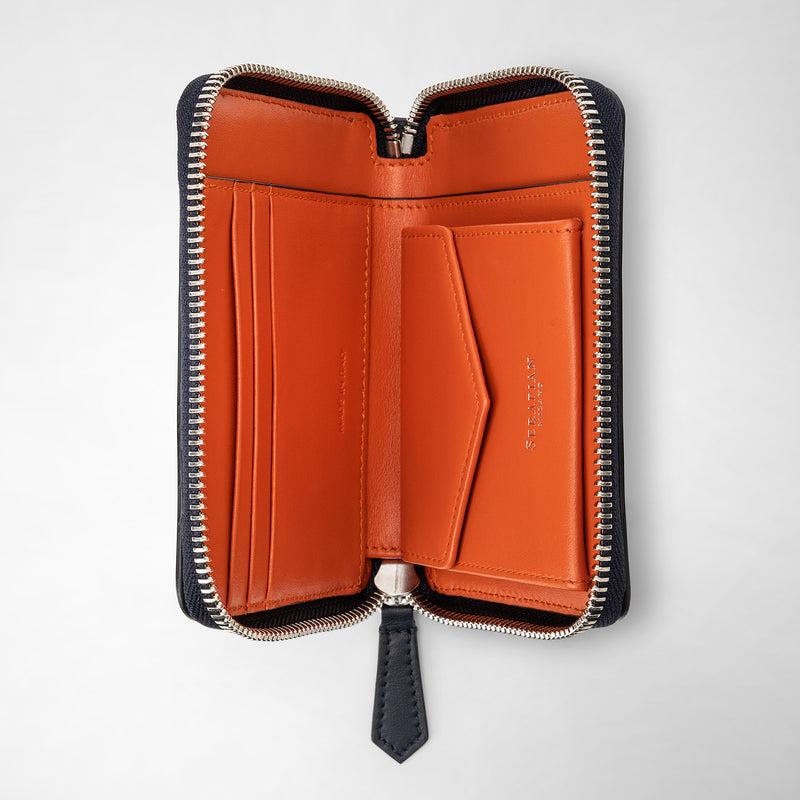 Serapian Mini zip wallet in mosaico navy blue orange Solo un giorno rimasto