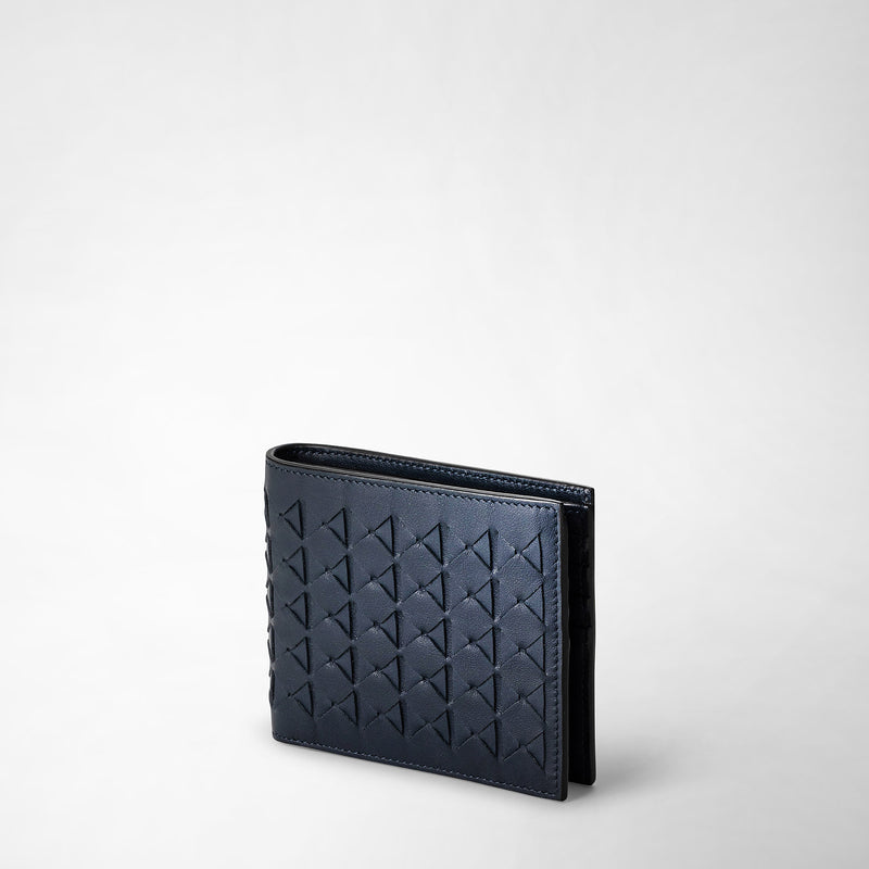 Serapian 8-card billfold in mosaico navy blue Super sconto