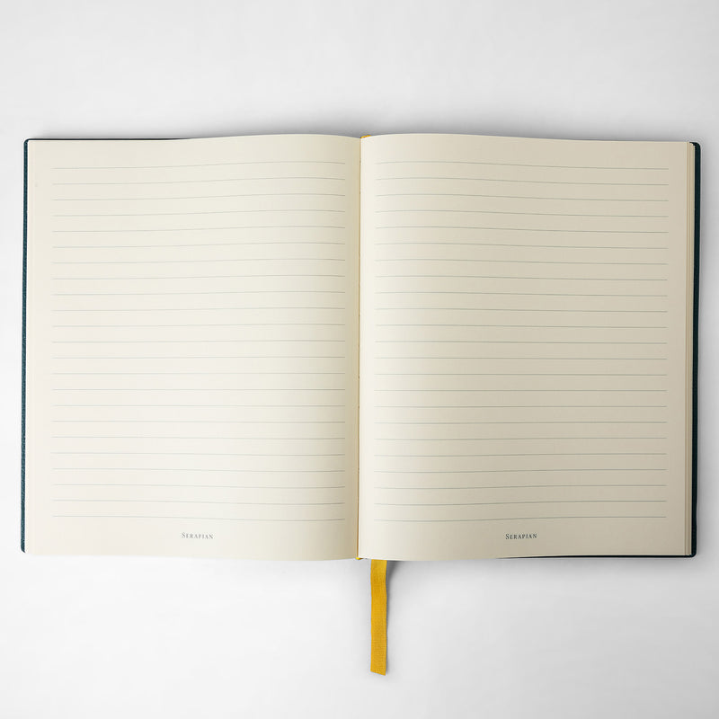 Serapian Large notebook in cachemire leather moss green Soddisfazione Garantita
