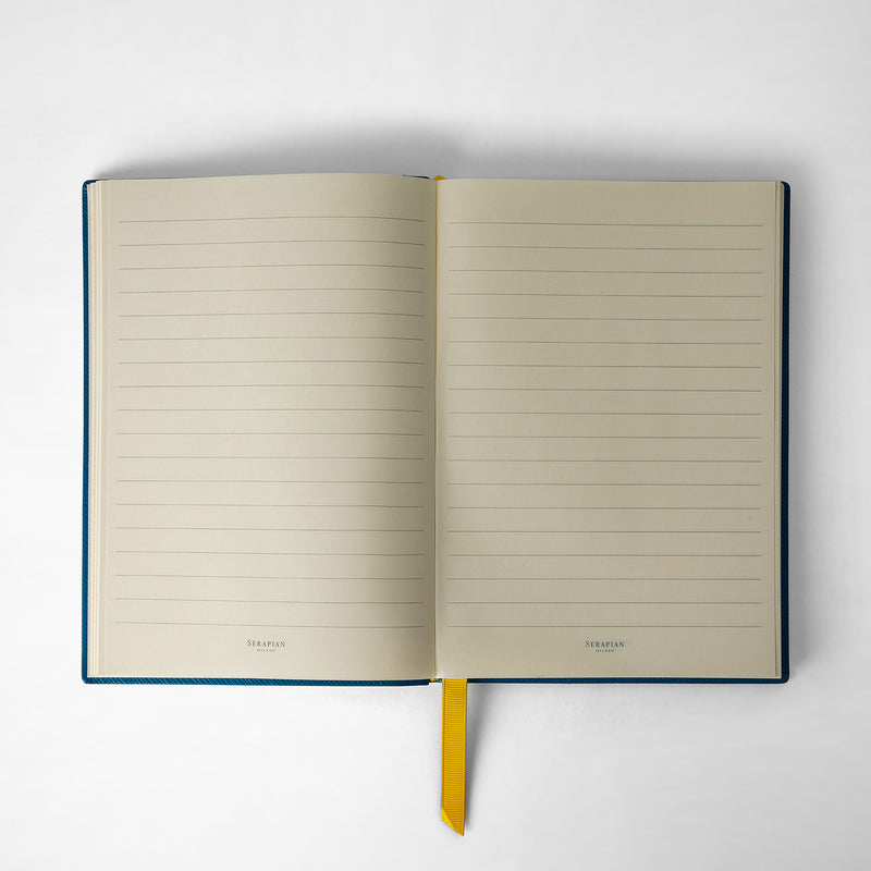 Serapian Notebook in evoluzione leather petrol Consegna Veloce