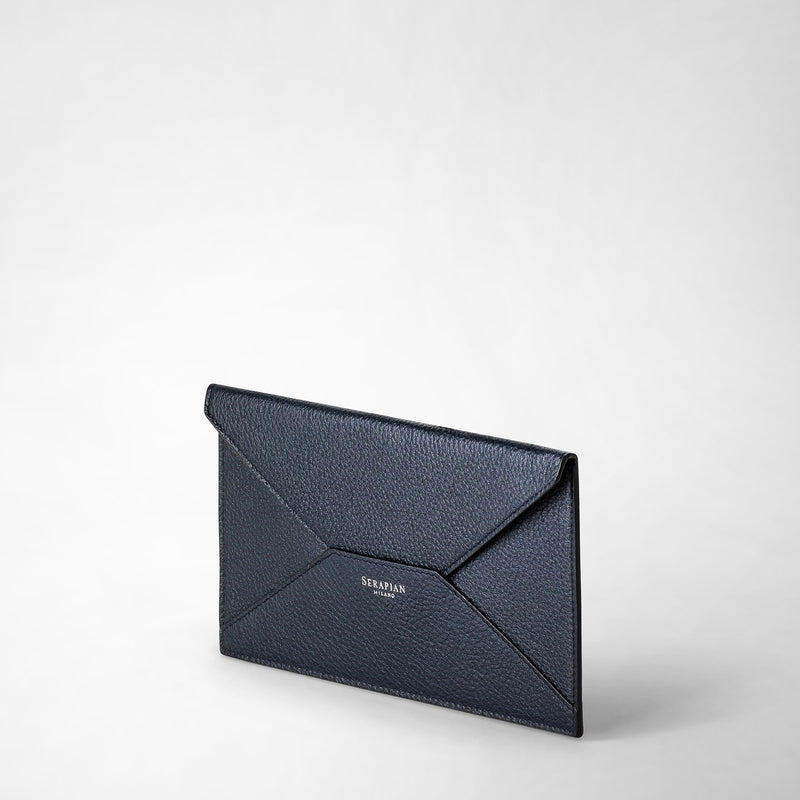 Serapian Pouch in cachemire leather navy blue Prezzo Ridotto