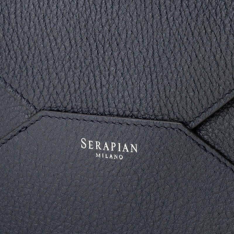 Serapian Pouch in cachemire leather navy blue Prezzo Ridotto