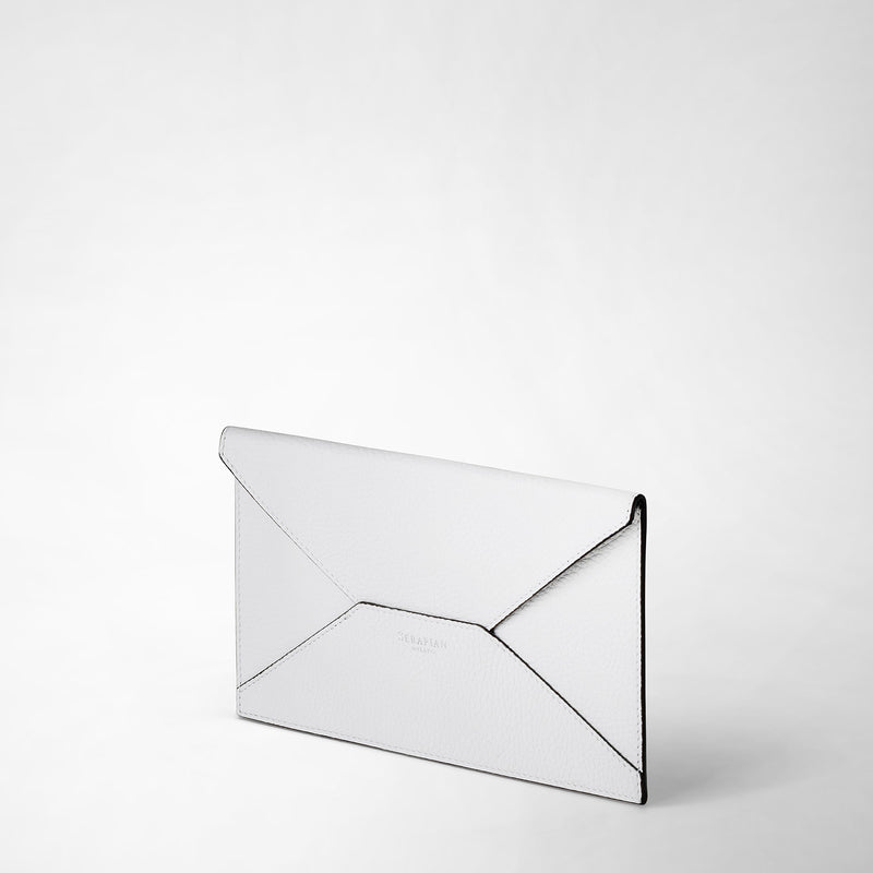 Serapian Pouch in cachemire leather white Sottocosto
