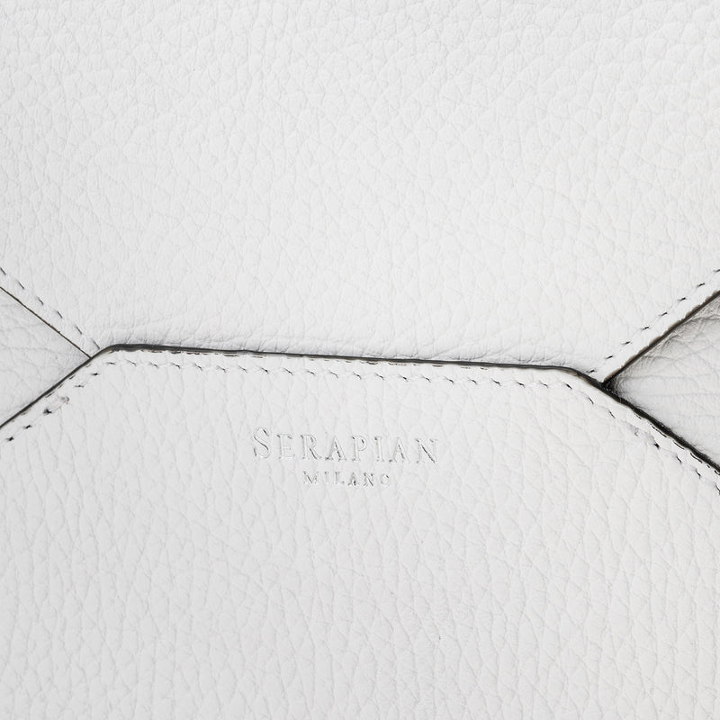 Serapian Pouch in cachemire leather white Sottocosto