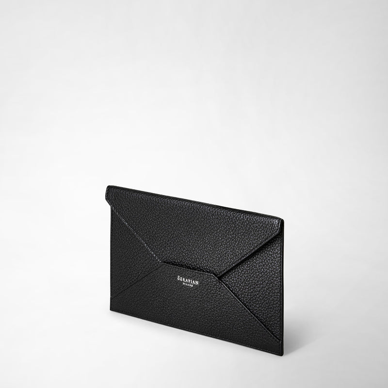Serapian Pouch in cachemire leather black Convenienza