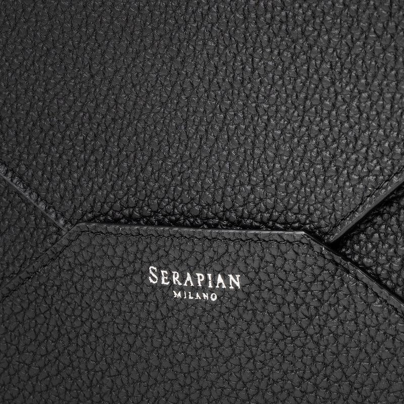 Serapian Pouch in cachemire leather black Convenienza