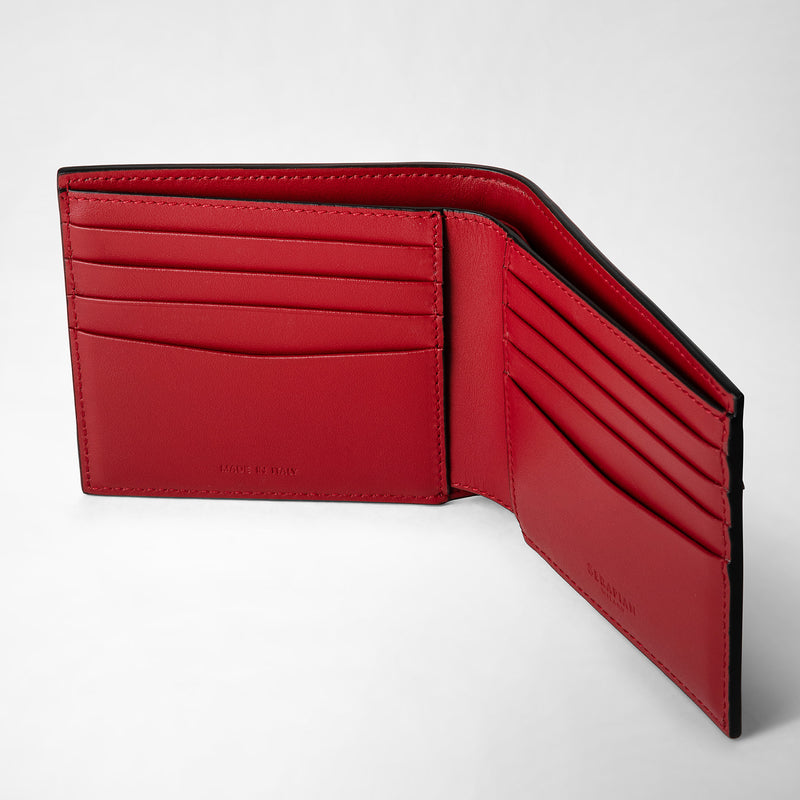Serapian 8-card billfold in mosaico black and amaranth Sconto