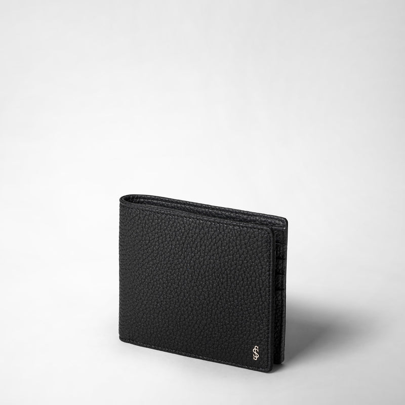 Serapian Portafoglio per 8 carte in pelle cachemire nero Economico
