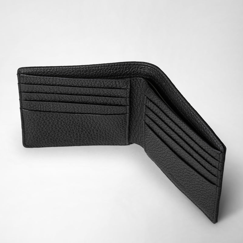 Serapian Portafoglio per 8 carte in pelle cachemire nero Economico