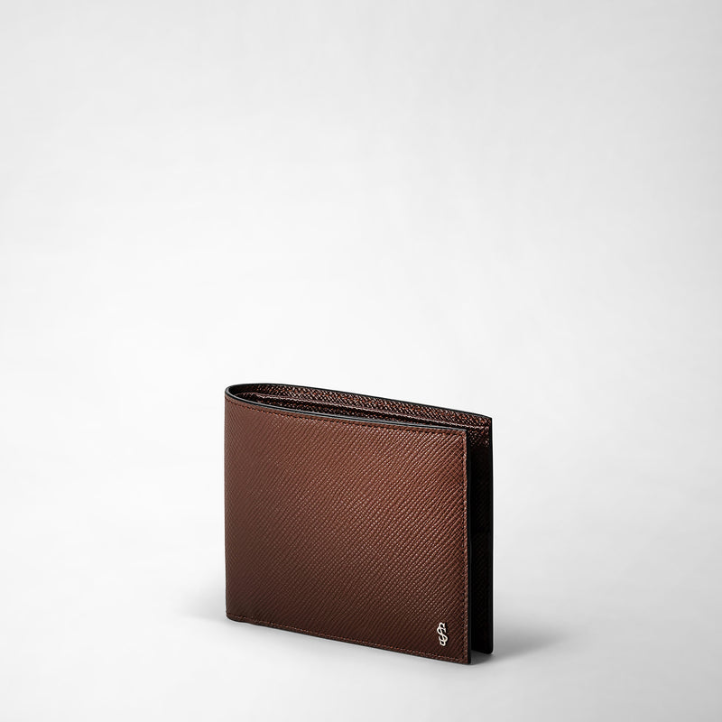 Serapian 8-card billfold wallet in evoluzione leather burgundy In Vendita