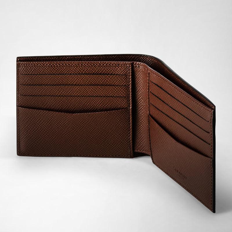 Serapian 8-card billfold wallet in evoluzione leather burgundy In Vendita
