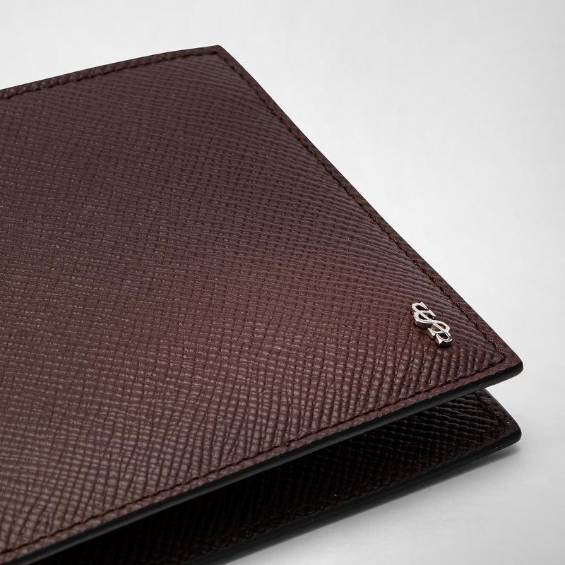 Serapian 8-card billfold wallet in evoluzione leather burgundy In Vendita