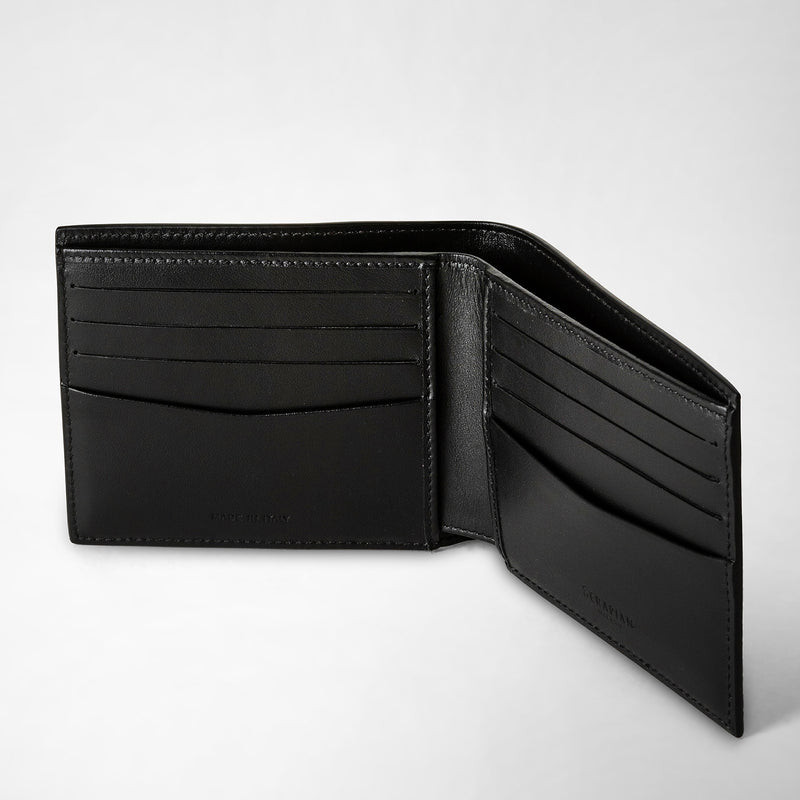 Serapian Portafoglio per 8 carte in stepan blu oceano-nero Hotsell