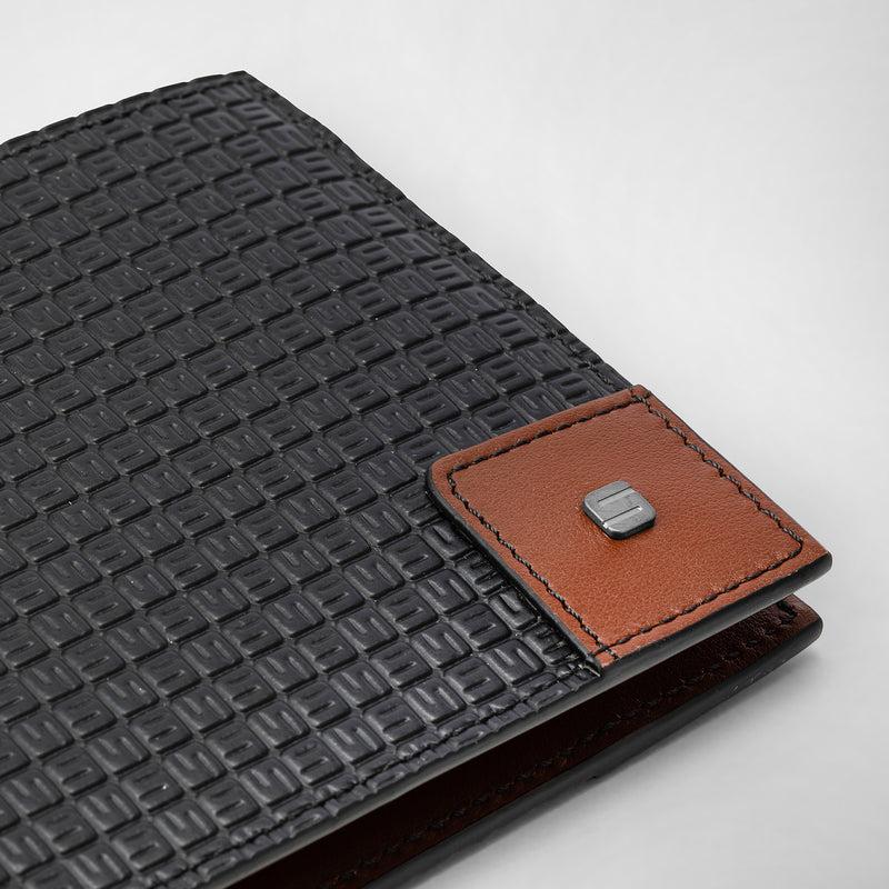 Serapian 8-card billfold wallet in stepan black cuoio Vendita Calda