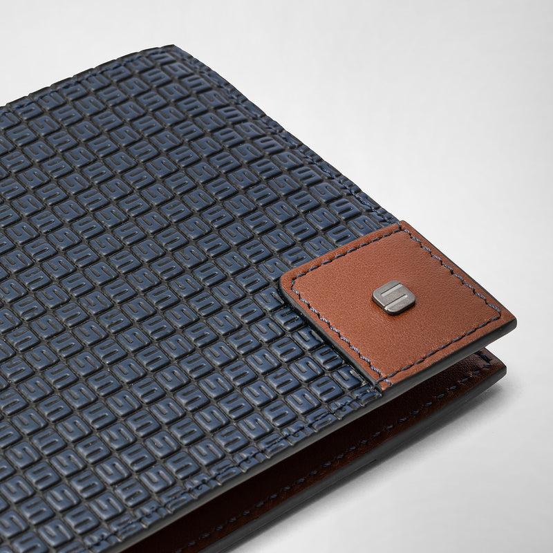Serapian 8-card billfold wallet in stepan ocean blue-cuoio Vendita Economica
