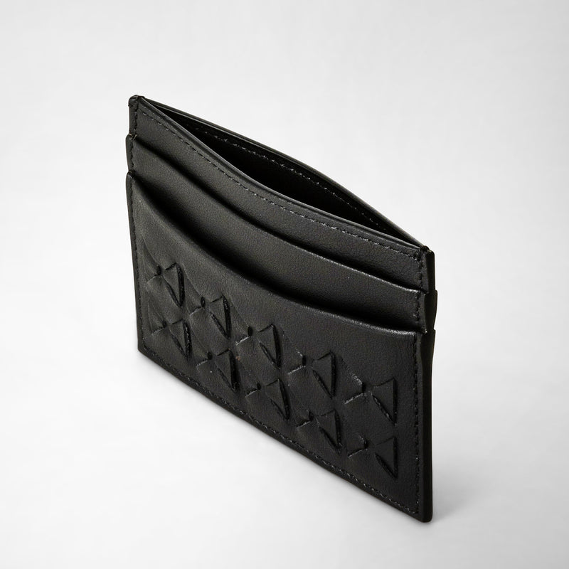 Serapian 4-card holder in mosaico black Negozio
