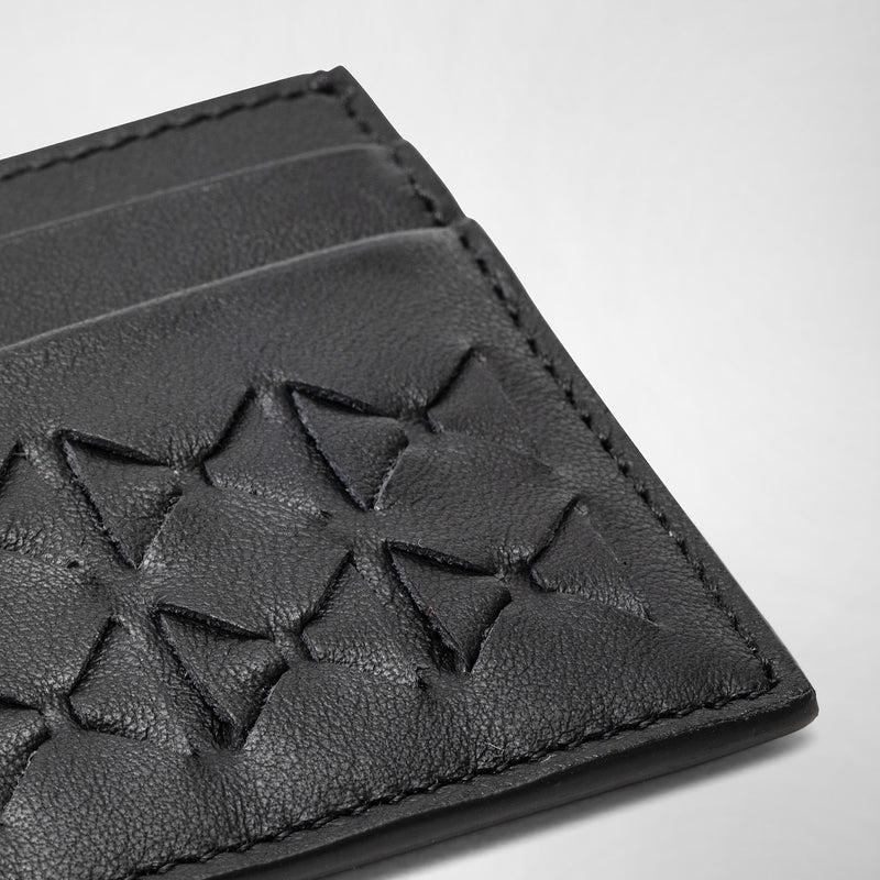 Serapian 4-card holder in mosaico black Negozio