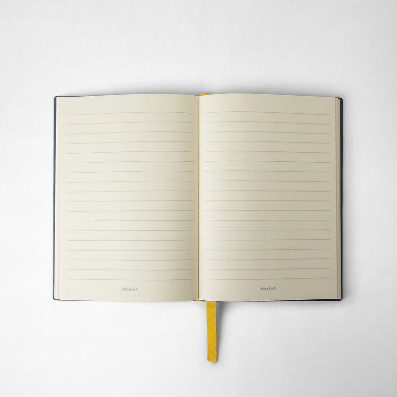 Serapian Notebook in cachemire leather avio blue Spedizione gratuita