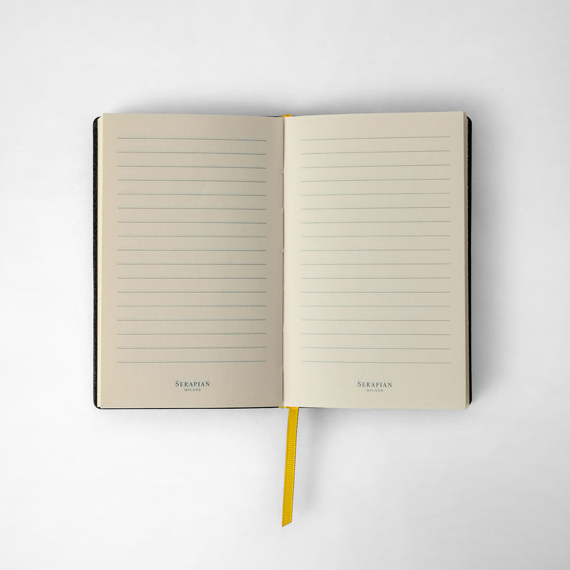 Serapian Notebook in cachemire leather black Negozio online di fabbrica
