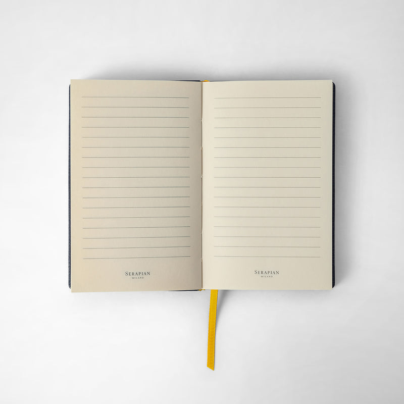 Serapian Notebook in cachemire leather avio blue Prezzo di fabbrica