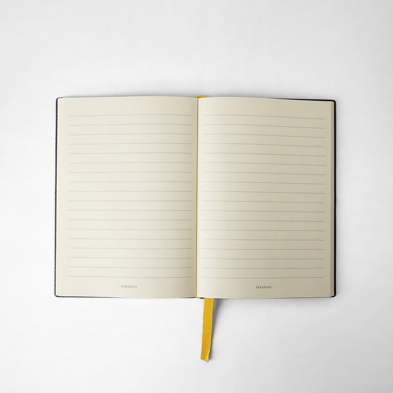 Serapian Notebook in cachemire leather navy blue Offerta speciale