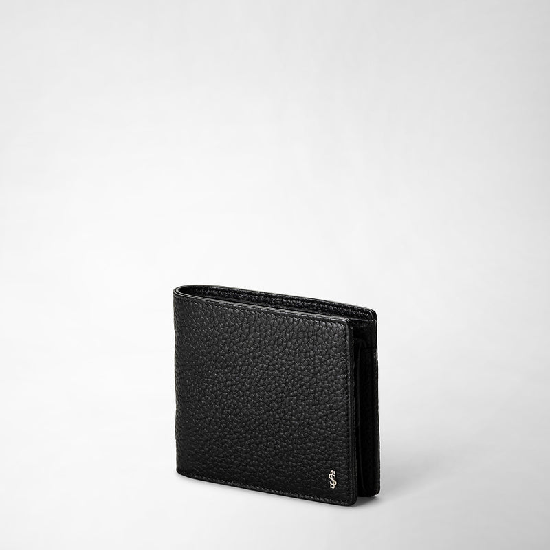 Serapian Portafoglio 4 carte portamonete pelle cachemire nero Latest fashion