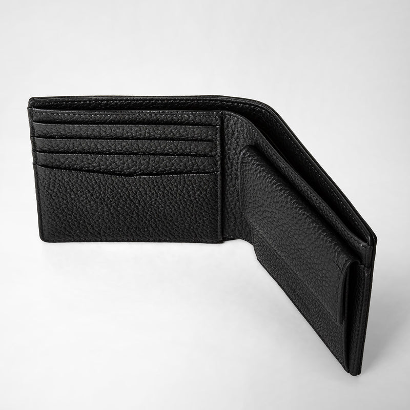 Serapian Portafoglio 4 carte portamonete pelle cachemire nero Latest fashion