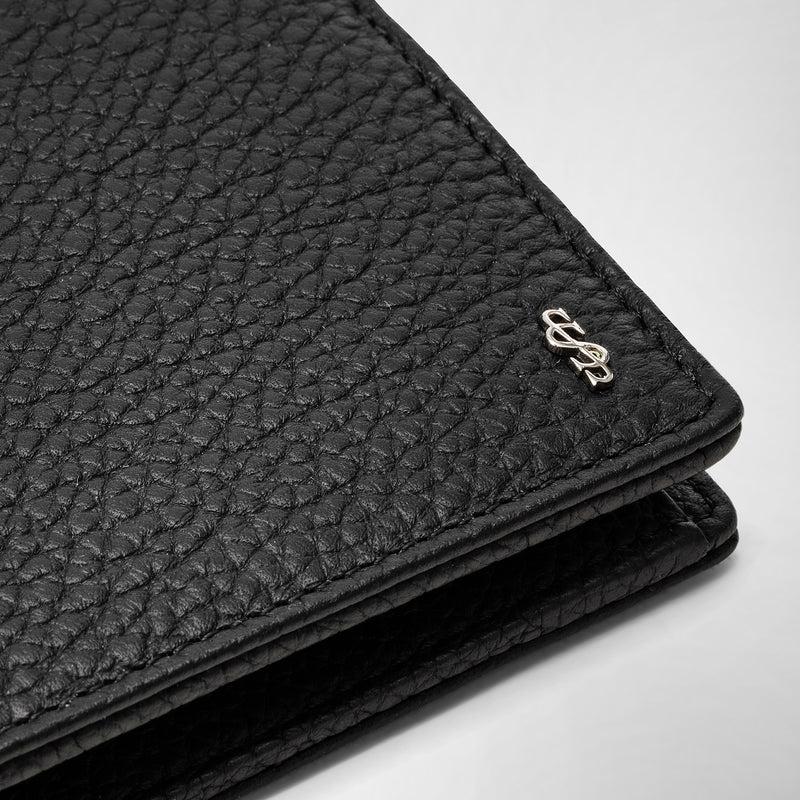 Serapian Portafoglio 4 carte portamonete pelle cachemire nero Latest fashion