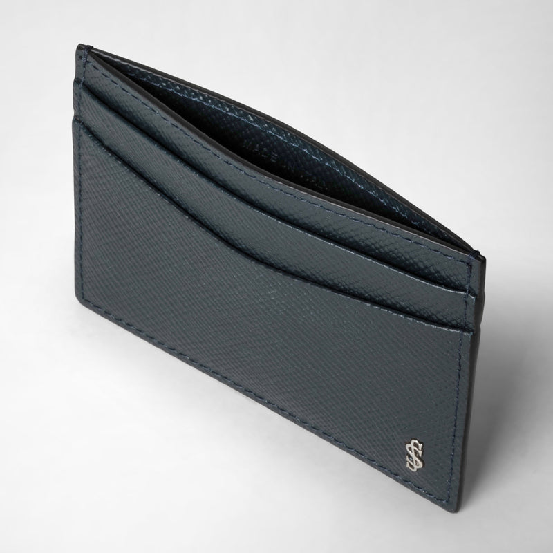 Serapian Portacarte per 4 carte in pelle evoluzione blu navy Online Outlet