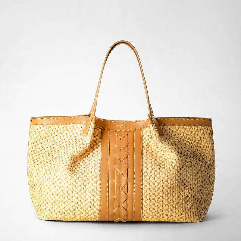 Serapian TOTE BAG SECRET IN RAFIA E PELLE SETA Bestseller