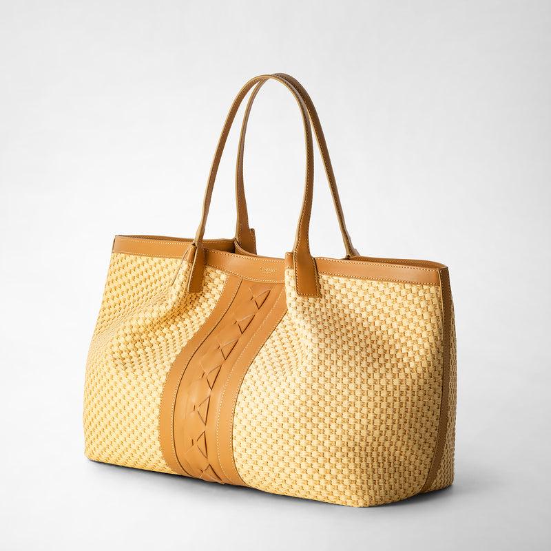 Serapian TOTE BAG SECRET IN RAFIA E PELLE SETA Bestseller