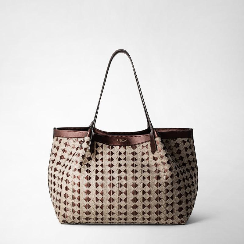 Serapian TOTE BAG SECRET PICCOLA IN LANA E MOSAICO ACQUISTA ORA