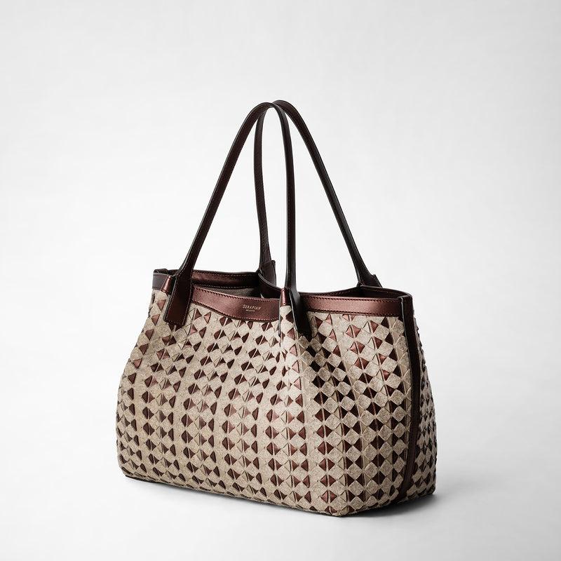 Serapian TOTE BAG SECRET PICCOLA IN LANA E MOSAICO ACQUISTA ORA