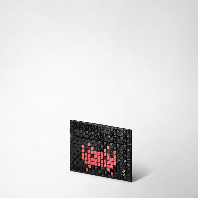 Serapian Portacarte 4 carte stepan nero-rosso space invaders Ultimi due giorni
