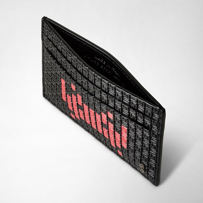 Serapian Portacarte 4 carte stepan nero-rosso space invaders Ultimi due giorni