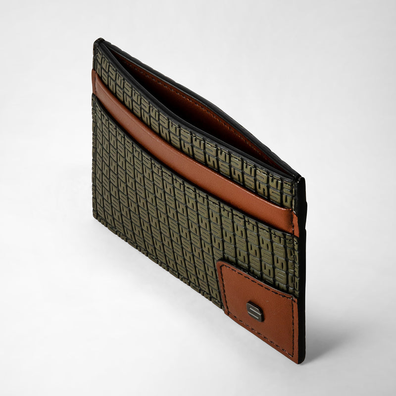 Serapian 4-card holder in stepan 72 kaki and cuoio Ultimo giorno