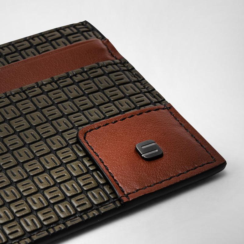 Serapian 4-card holder in stepan 72 kaki and cuoio Ultimo giorno