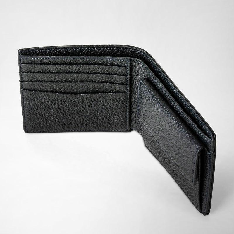 Serapian Portafoglio 4 carte portamonete pelle cachemire blu Promozione temporanea