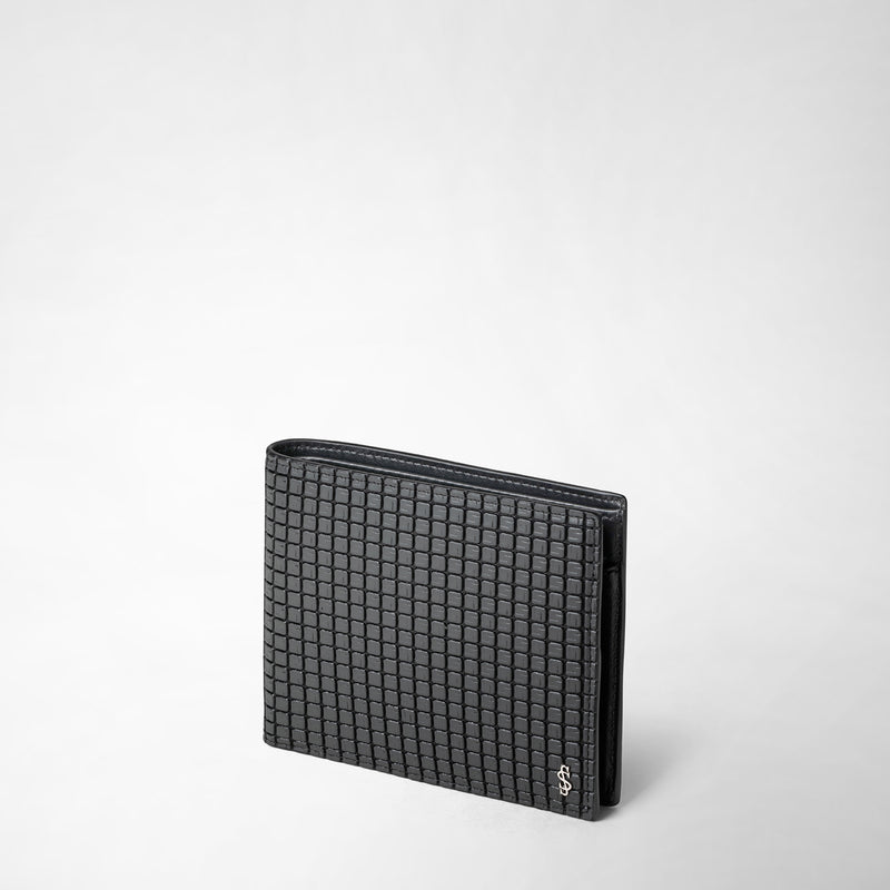 Serapian Portafoglio per 4 carte portamonete in stepan nero Only for today