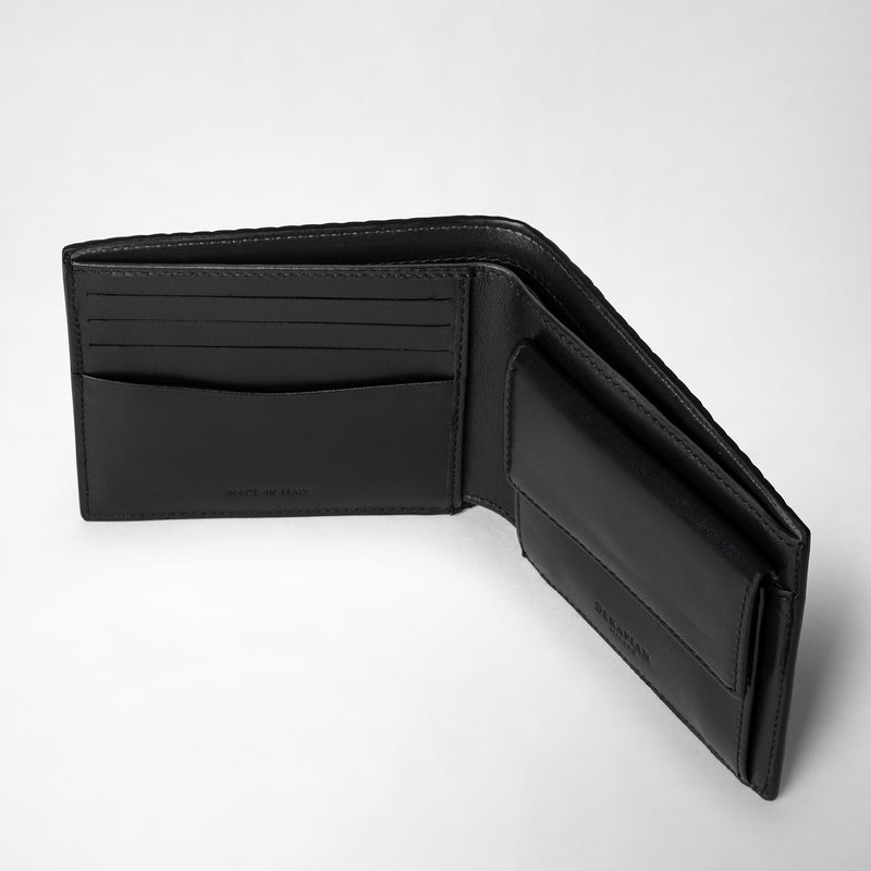 Serapian Portafoglio per 4 carte portamonete in stepan nero Only for today