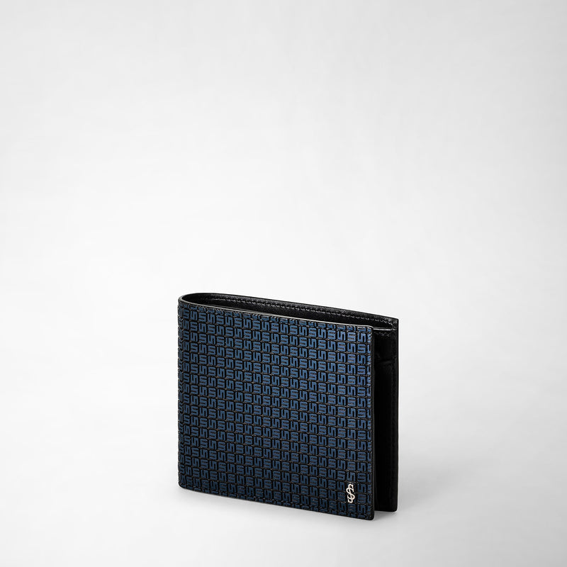 Serapian Portafoglio 4 carte portamonete stepan blu-nero Offerta speciale della fabbrica
